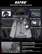 Rapoo Men's Winter Ski Snow Jacket Mountain Waterproof Windproof Rain Jacket