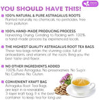 FreshDrinkUS, Premium 75 Astragalus Root Tea Bags, 100% Natural & Pure from Astragalus Root. Astragalus Root Herbal Tea. Made with Natural Material Tea Bags. No Sugar, No Caffeine, No Gluten, Vegan.