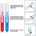 BBTO 100 Pcs Braces Dental Brush Flosser for Cleaner Interdental Brush Toothpick Tooth Flossing Head Oral Dental Toothpick Cleaners Cleaning Tool(Red and Blue)