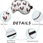 Rooster Sleep Eye Mask Rooster Pecking Chicken Cute Funny Animal Chinese Paiting Silk Eye Mask Sleeping Soft Eye Shade Cover for Women Boy Girl Travel with Elastic Strap