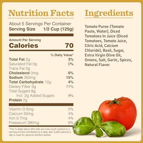 Bertolli Pasta Sauce with Tomato and Basil, Spaghetti Tomato Sauce, 24 oz (Pack of 6)