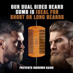 Viking Revolution Beard Brush and Comb Set with Peppermint Eucalyptus Beard Wash and Conditioner (5 Oz each) - Grooming Kit for Men with Argan and Jojoba Oils - Gifts for Men