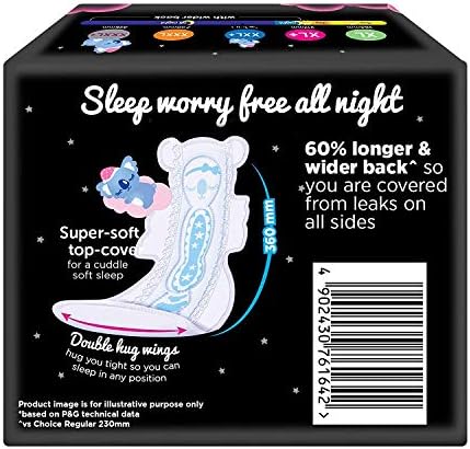 Whisper Ultra Night Sanitary Pads for Women, XXXL+ 8 Napkins