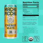 MACHU PICCHU 12-Pack-Alpine Mint Zero Sugar Energy Mate Drink – Non-Carbonated Yerba Mate, 120mg Organic Caffeine, Smooth Focus Without Jitters or Crash, Low Calorie, USDA Organic, 12oz Cans