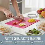 Linden Sweden Flexible Cutting Board 2-Pack - Lays Flat for Secure Work Surface - Extra-Thick for Durability - BPA-Free and Food-Safe - 14.5 x 11.5”, Lime/Pink
