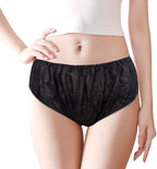 VINGVO Disposable Underwear for Women, 50pcs Black Disposable Panties Travel Underwear for Men, One Size Shorts for Daily Outdoor, Hotel, Spa Travel