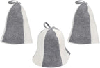 POPETPOP Felt Sauna Hats 3 Pack Thick Insulating Protective Bath Caps with Hanging Loop Comfortable Breathable Sauna Hair Protector for Men and Women Spa Shower