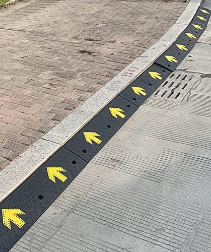 Heavy Duty Threshold Ramp 2 3 4 5 6 Inches Rise, Driveway Curb Rubber Wheelchair Transition Ramp, Garage Entry Ramp Easy to Fix (4Cm (1 5/8In) Rise)