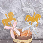 NUOBESTY 20Pcs Carousel Horse Cupcake Toppers Horse Cake Decoration Cake Picks for Birthday Wedding Baby Shower Party Supplies