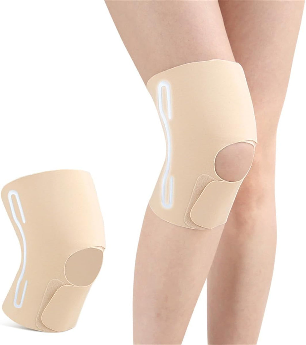 Lightweight Knee Brace with Side Stabilizers, 1 Pc Breathable Knee Brace Compression Sleeves for Men Women, Adjustable Knee Support for Meniscus Tear ACL Arthritis Pain Relief Hiking Running (Skin)