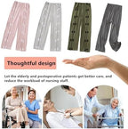 Full Open Patients Care Trousers,Unisex Fracture Pants,Bedridden Patient Clothing,Disability Clothes,Suit for Fracture,Disable,Elderly(Woman,Bean Paste Color,M)