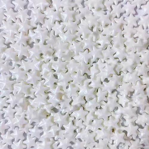 Sentovac 10mm White Star Sprinkles Edible Sugar for Cake Decorating White Star Sprinkles Cake Topper Cupcake Cookie Baking Decorations Halloween Christmas Wedding Supplies