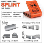 RHINO RESCUE First Aid Splint 36" X 4.3" Orange-Gray, Keep Bones in Position (1, Folded)