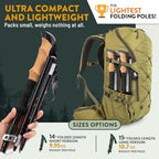 Premium Foldable Hiking Poles by USA Brand - Adjustable, Lightweight Trekking Poles Made of Aircraft Aluminum, Metal Locks Cork EVA Grips