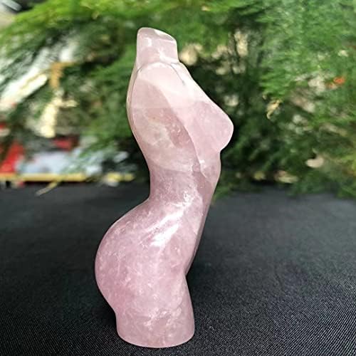 Home Decoration Healing Crystal 100-120g Natural Rose Quartz Goddess Statue Crystal Carved Woman Torso Energy Pink Gem Body Sculpture Decorate Gift Natural Rock Home Collection Decoration