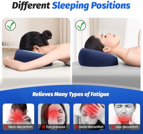 xiaomubiao Face Down Pillows for Massage Table, Massage Headrest for Bed, Face Pillow for Stomach Sleeping, BBL Pillow After Surgery Post Eye Surgery & Vitrectomy Recovery, Removable Cover Navy Blue