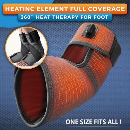 sticro 1 Pair Ankle Heating Pad for Feet Achilles Tendonitis Relief, Heated Ankle Brace Foot Heating Pad Wrap for Sprained Ankle, Arthritis Foot Heel Pain Relief (Gray)