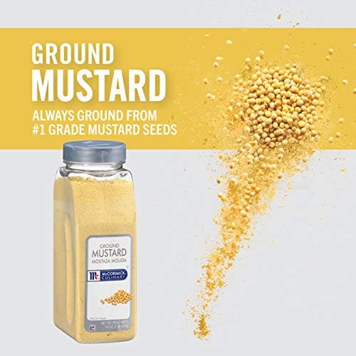McCormick Culinary Ground Mustard, 16 oz - One 16 Ounce Container of Ground Mustard Powder for a Sharp Tangy Taste, Perfect for Dips, and Sauces