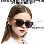 OCCI CHIARI Large Sunglasses Readers for Women 2.25 Reading Sunglasses with magnification Outdoor UV400(1.0 1.25 1.5 1.75 2.0 2.25 2.5 2.75 3.0 3.5) Square Lady
