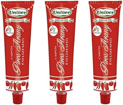 (Pack of 3) Authentic Univer Piros Arany Red Gold Hungarian Paprika Paste HOT Csipos 3x160g