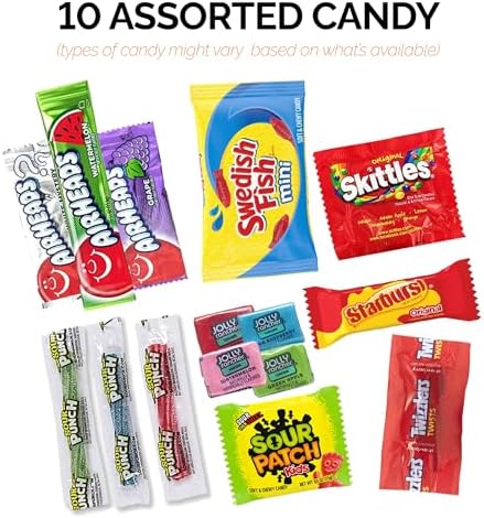 Halloween Snacks Gift Basket with Candy, Cookies, Bars & Snacks (38 Count) - Fun Halloween Care Package for College Students, Teens & Adults, Trick or Treat Sampler for Parties & Sharing