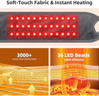 Cordless Wrist Heating Pad for Pain Relief, Wrist Massager for Carpal Tunnel, Heated Wrist Wrap Brace for Arthritis, Red Light Therapy Wrist Brace with 3000mAh Rechargeable, Gray