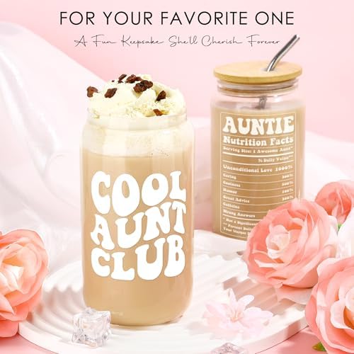 Saineron Aunt Gifts for Women Best Auntie Gift Ideas Cool Aunt Birthday Gifts for Aunts from Niece Auntie Birthday Gift Presents for Aunts Bracelet Keychain Cup Socks Tote Bag Acrylic Puzzle
