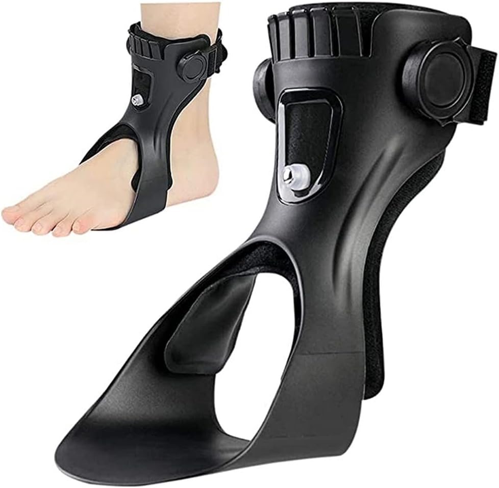Drop Foot Brace Orthosis AFO AFOs Ankle Brace Support With Comfortable Inflatable Airbag for Hemiplegia Stroke Shoes Walking (Left foot, Large)