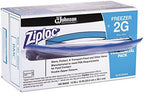 Ziploc 682254 Commercial Resealable Freezer Bag, Zipper, 2gal, 13 x 15 1/2, Clear, 100/Carton