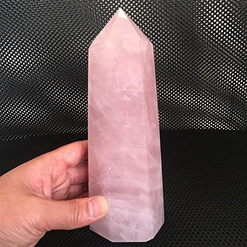 Meditation Home Natural Crystal Rose Quartz Stone Cluster Point Column Column end Wand Specimen Healing Reiki Minerals (Size : 950-1000g)