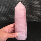 Meditation Home Natural Crystal Rose Quartz Stone Cluster Point Column Column end Wand Specimen Healing Reiki Minerals (Size : 950-1000g)
