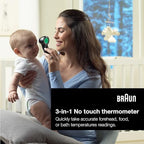 Braun Sensian 7 Forehead 3-in-1 Non-Contact Infrared Thermometer, Age Precision Technology, Color-Coded Digital Display, Baby and Child Friendly, No. 1 Brand Recommended by Pediatricians