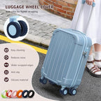 XYOFUN Luggage Compartment Wheel Protection Cover - Upgraded 8-Pack Anti Dust & Scratch Noise Reduction Carry On/Travel Suitcase Wheel Protector - For 2-2.4" wheels - Dark blue