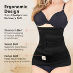 3 in 1 Postpartum Belly Support Recovery Wrap – Postpartum Belly Band, After Birth Brace, Slimming Girdles, Body Shaper Waist Shapewear, Post Surgery Pregnancy Belly Support Band (Midnight Black, M/L)
