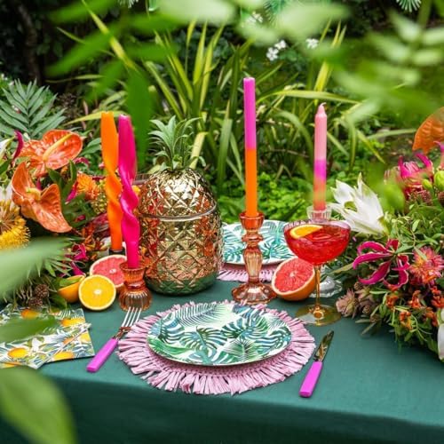 Talking Tables Pack of 20 Tropical Cocktail Napkins - Paper Palm Leaf Serviettes for Kid's Jungle Party, Hawaiian Theme, Luau, Summer, Picnic, Decoupage,Green