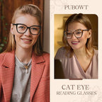 Oversized Reading Glasses Women Cat Eye Blue Light Computer Reader Stylish Unbreakable Fashion Large Eyewear PT2001A
