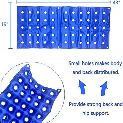MESINURS Bedridden Air Inflatable Seat Cushion with Full Back for Wheelchair, Seat Pad for Elderly Disabled Handicap (A)