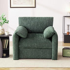 Howjoe Chenille Oversized Armchair, 38.6" Wide Accent Chairs for Living Room & Bedroom Modern Lounge Chair, Upholstered Mid-Century Reading Chair, Comfy Living Room Chair, Single Sofa Chair, Green