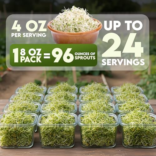Nature Jim's Organic Broccoli Sprouting Seeds – Non-GMO, Rich in Sulforaphane, Fast-Growing Microgreen Seeds for Indoor/Outdoor Planting– Ideal Organic Sprouting Seed for Nutritious Gardening - 8oz