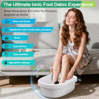 Veicomtech Ionic Foot Bath Detox Machine, Portable Foot Detox Machine for Salon, Ionic Foot Spa with auto 30 mins timer, Ion Foot bath Detox Machine with Basin, 2 Arrays and 100 Liners