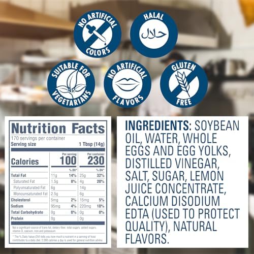 Hellmann's Real Mayonnaise Mini Jars, Condiment for Sandwiches, Salads, Mayo Made with 100% Cage Free Eggs, Gluten Free, 1.2 oz, Pack of 72