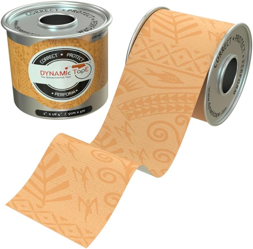 Dynamic Tape Original - Biomechanical Athletic Tape | 4 Way Stretch & Stronger Recoil Than Kinesiology Tape | Designed for Muscle & Joint Load Management | High-Load Sports Use (2" Beige Roll)