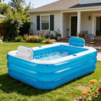 Inflatable Adult Bath Tub 2 Person,Freestanding Blow Up Bathtub with Foldable Portable Feature for Adult Spa,Indoor and Outdoor Universal Folding Pool with Electric Air Pump