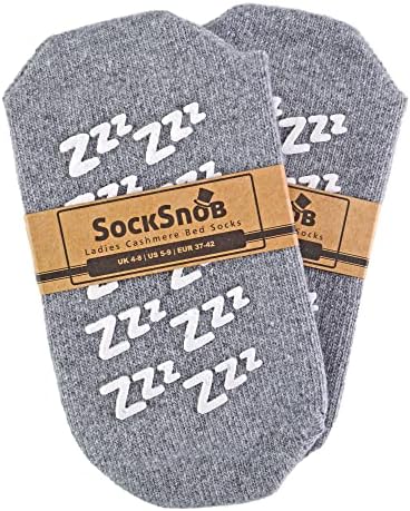 Sock Snob - Womens Cashmere Lounge Sleep Socks with Grippers | Thermal | Knitted