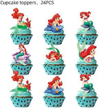 25pcs mermaid Cake Toppers Cupcake Toppers Cake Decorations,mermaid Birthday Party Supplies Decorations (3)