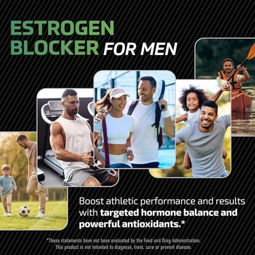 DIM Supplement for Men 300mg | Estrogen Blocker & Aromatase Inhibitor | Extra Strength Men’s Hormone Balance & Fitness Booster with Diindolylmethane Plus CDG & Broccoli Floret | Gluten-Free | 120 Ct