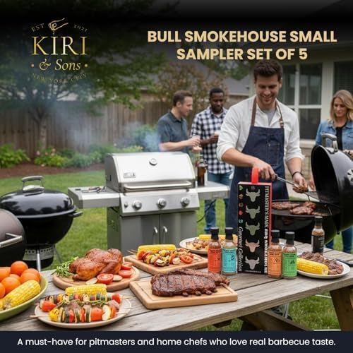 Smokehouse Pitmasters BBQ Rubs Gift Set – 5 Gourmet Seasoning Blends Including Cajun, Caribbean, Memphis, Southwest | Barbecue Spice Collection for Grilling & Smoking | Great Gift for Dads, Husbands