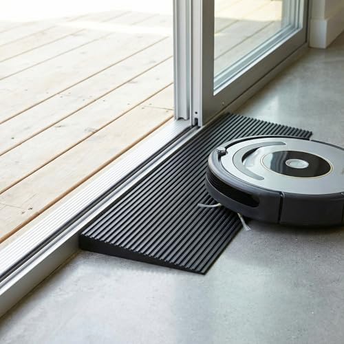 Threshold Ramp 0.6" Rise, 35.4" Wide Non-Slip Rubber Door Entry Ramp Doorways Driveways Bathroom Raised Landings for Wheelchairs, Scooters, Walkers and Power Chairs