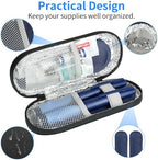Insulin Pen Cooler Travel Case with 2 Reusable TSA Approved Ice Packs, Diabetic Medication Insulated Cooler Bag for Insulin Pens and Other Diabetic Supplies Storage Black