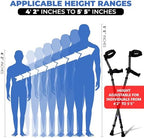 in-Motion Forearm Crutches | Spring Assist Crutches for Adults | Walking Crutch with Ergonomic Handle | Articulating Tips | Size Short (4'2" - 5'5") | Lightweight & Durable | Charcoal | 350lb Capacity